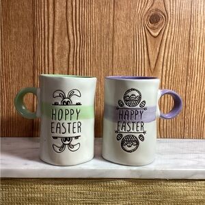 Love If 2013 Easter Ceramic Mugs Set - Green and Purple